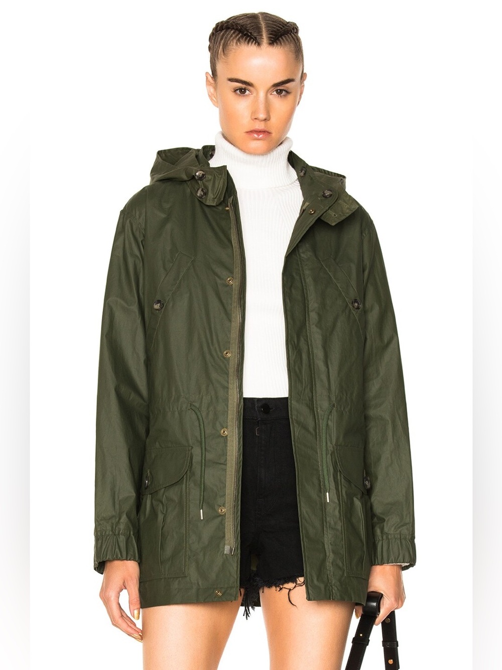 A.P.C. Military Hooded  Utility Jacket Size 34 (XS) Olive Green Zodiac Parka